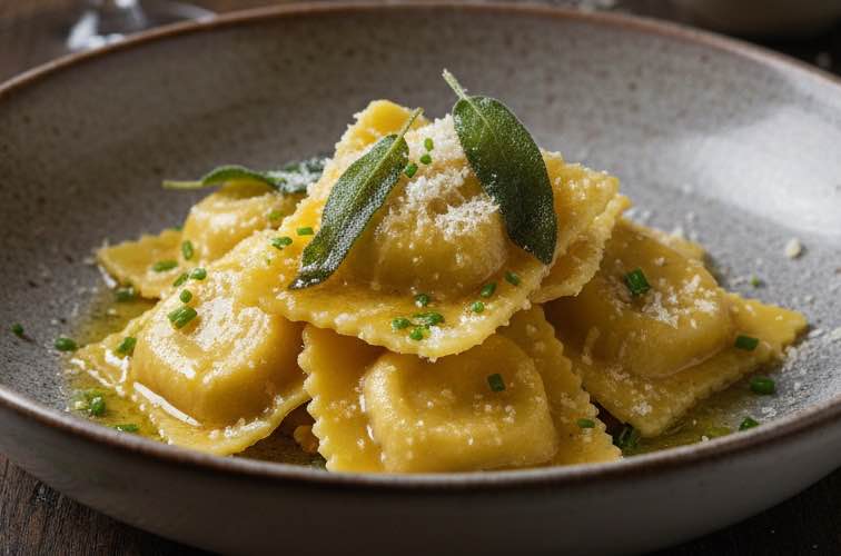 Agnolotti Piemontesi besonders angerichtet