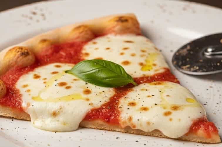 Fior di Latte Pizza ein Stück der selbst gemachten Pizza