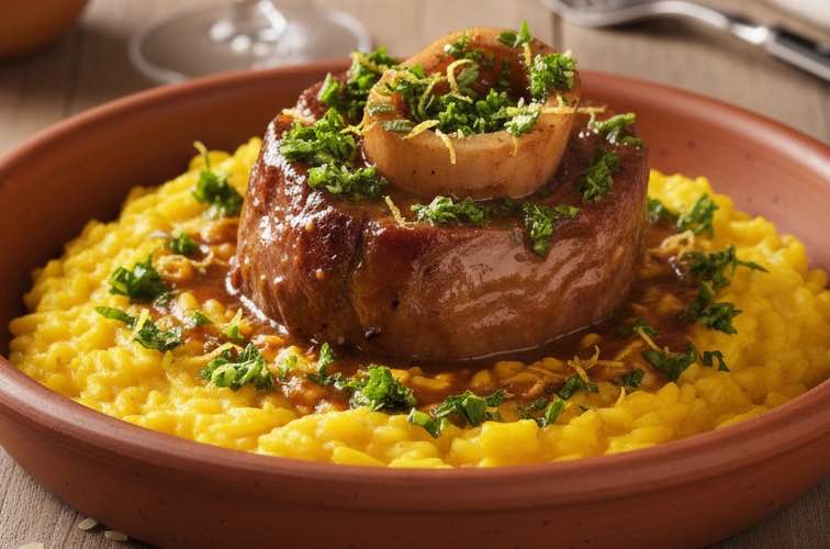 Ossobuco alla Milanese con Risotto besonders angerichtet